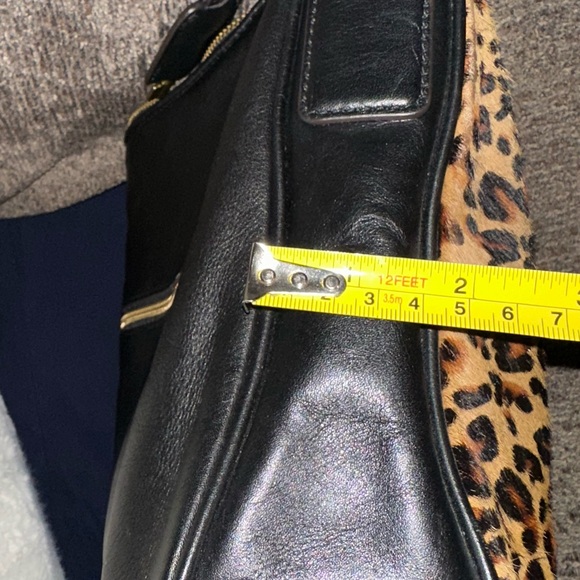 Fossil Black Leather w/ calf hair Leopard print - Picture 10 of 13
